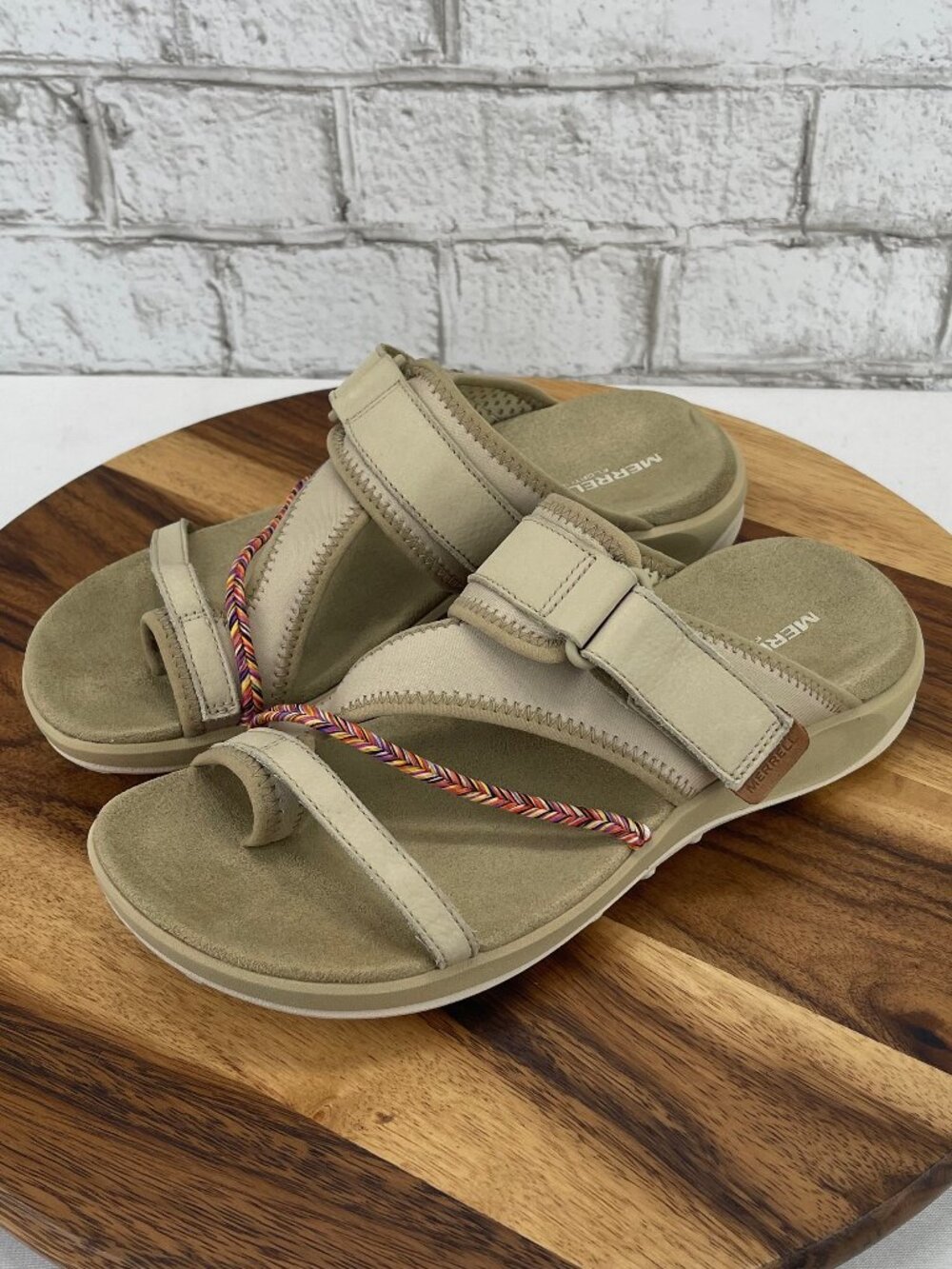 Merrell Terran 4 Post Wrap Incense Womens Sz. 8 Tan Toe Loop Comfort Sandals